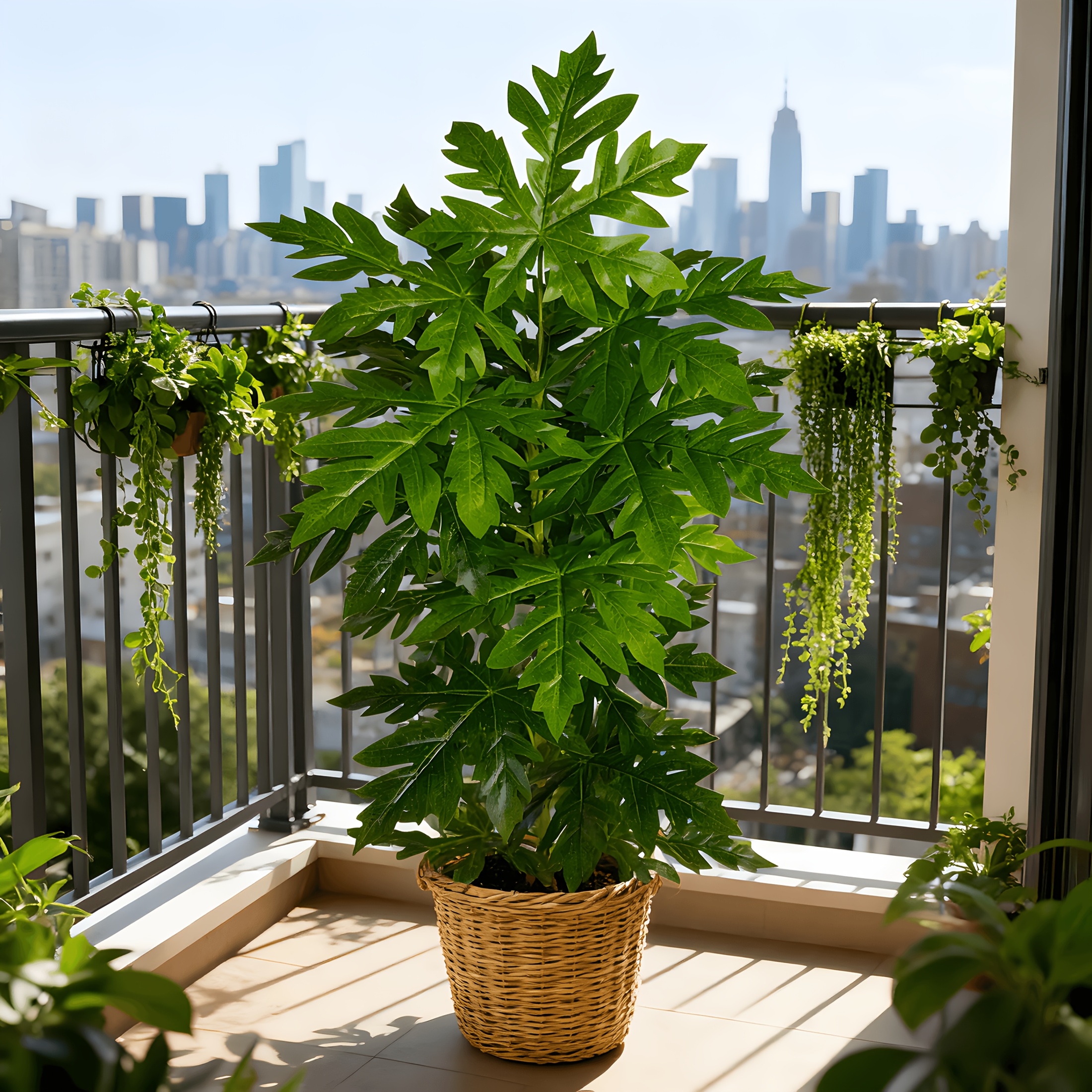Ficus Lyrata Tree - 1Pcs Large Lifelike Artificial Rosaceae Papaya