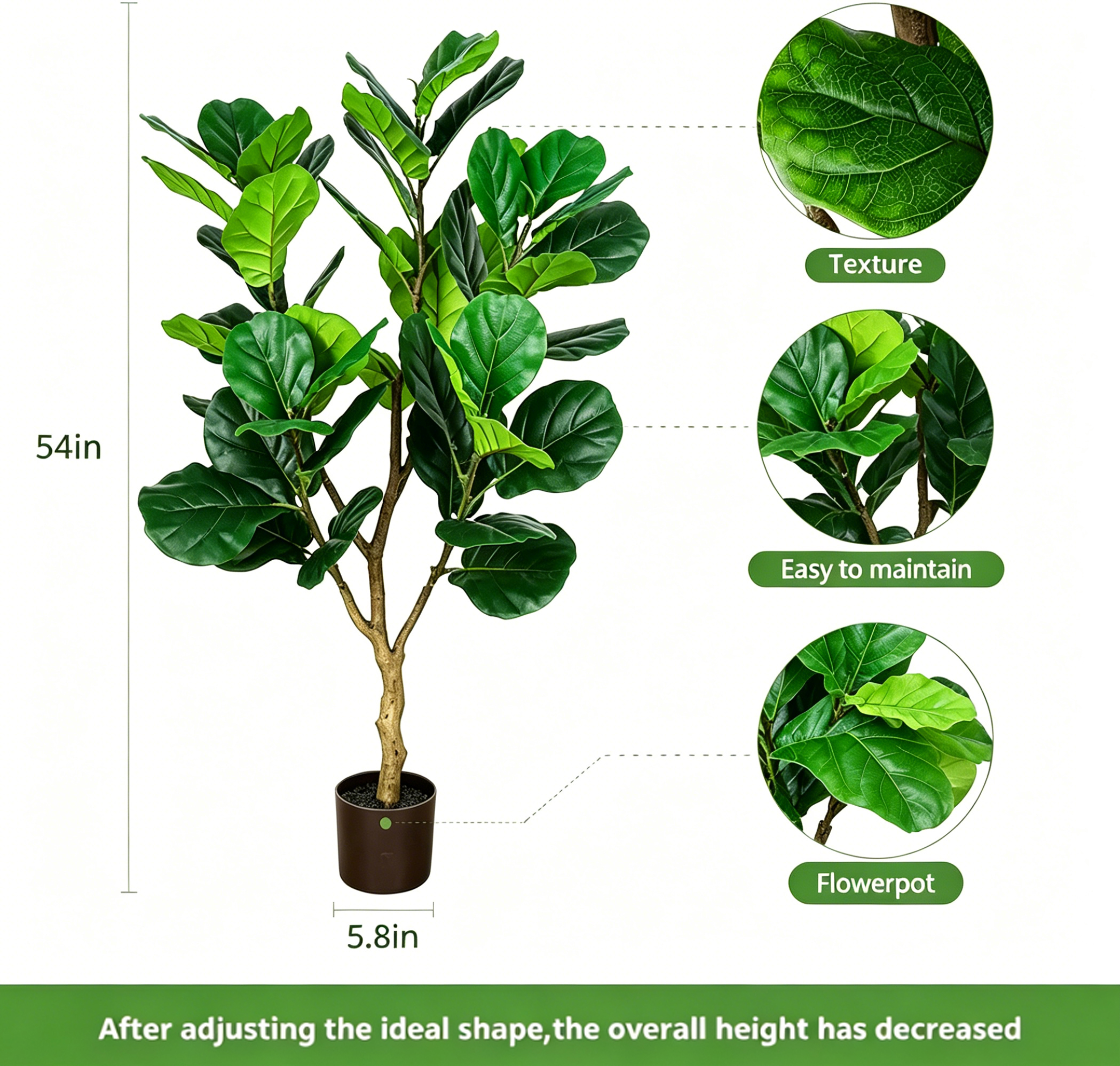 135cm Artificial Fiddle Leaf F – Ficus Lyrata Tree Bewertung und Preis