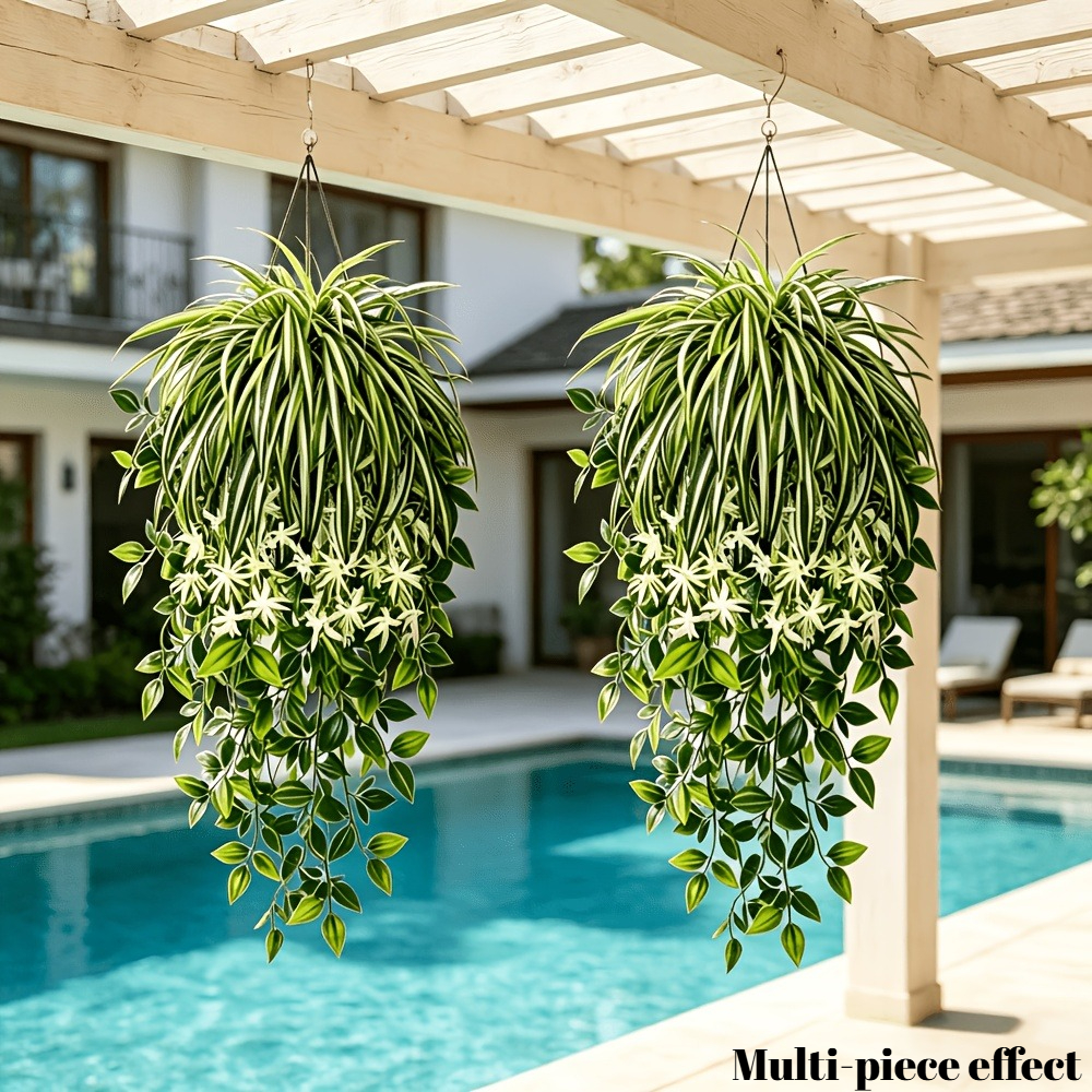 4pc Faux Spider Plant Hanging  – Spider Plant Hanging Bewertung und Preis