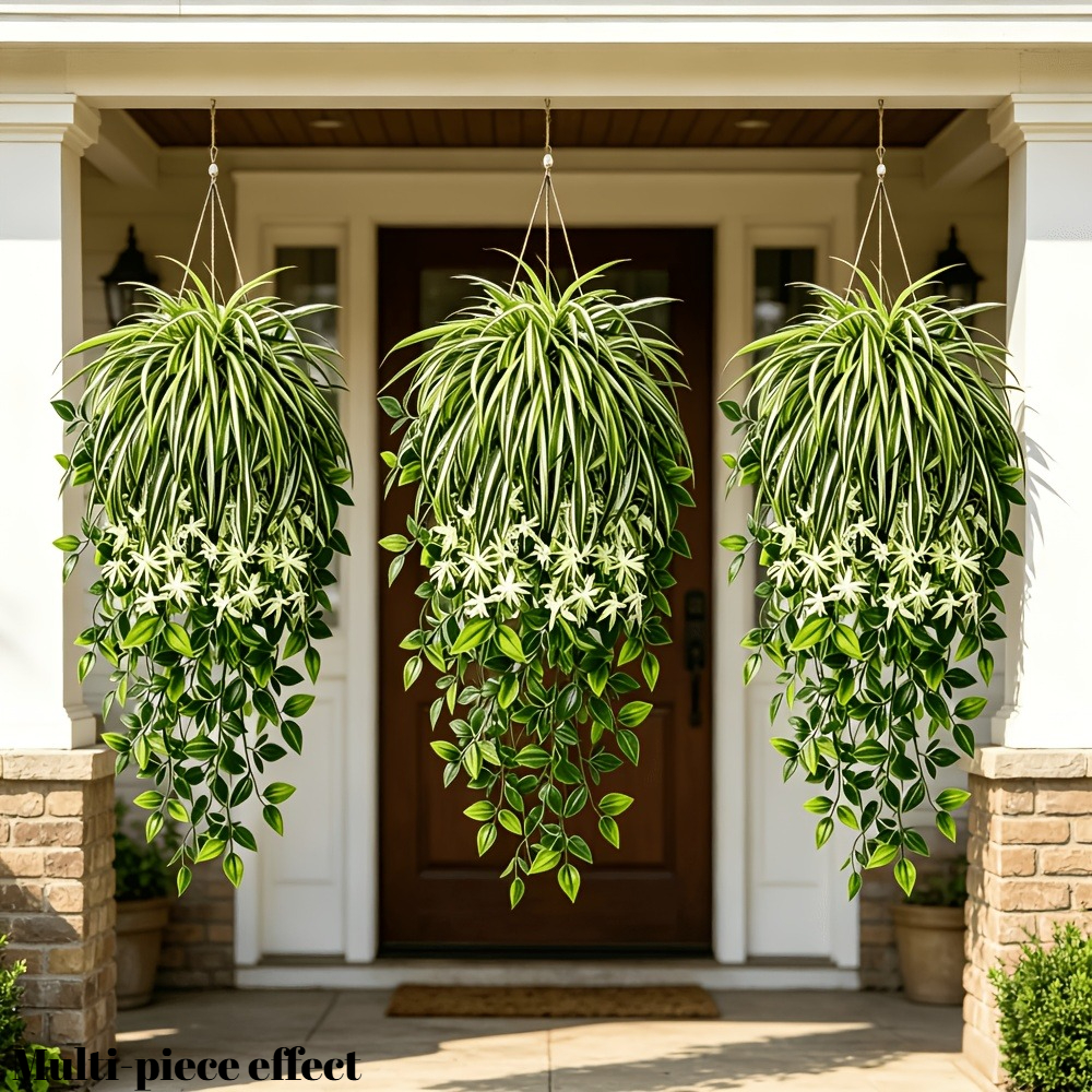 4pc Faux Spider Plant Hanging  – Spider Plant Hanging Bewertung und Preis